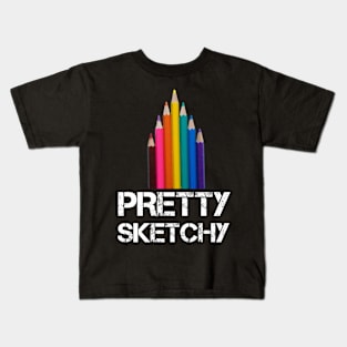 Pretty Sketchy Distressed Artist Kids T-Shirt